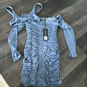 White fox boutique  Corset like dress  Slate blue  Sz M